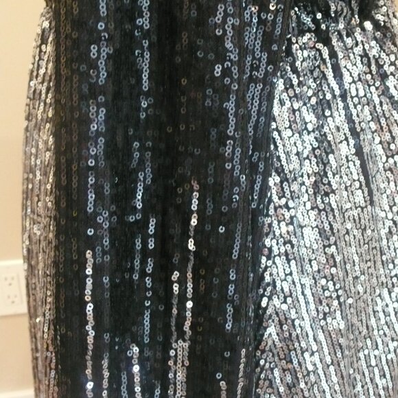 Red Dot Boutique Plus Size Long Sleeves Wrapped V Neck Sequins Dress - Picture 11 of 12